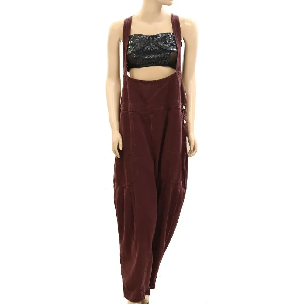 Free People We The Free Felix Tapered Overalls Jumpsuit Dress Pinafore M 288769